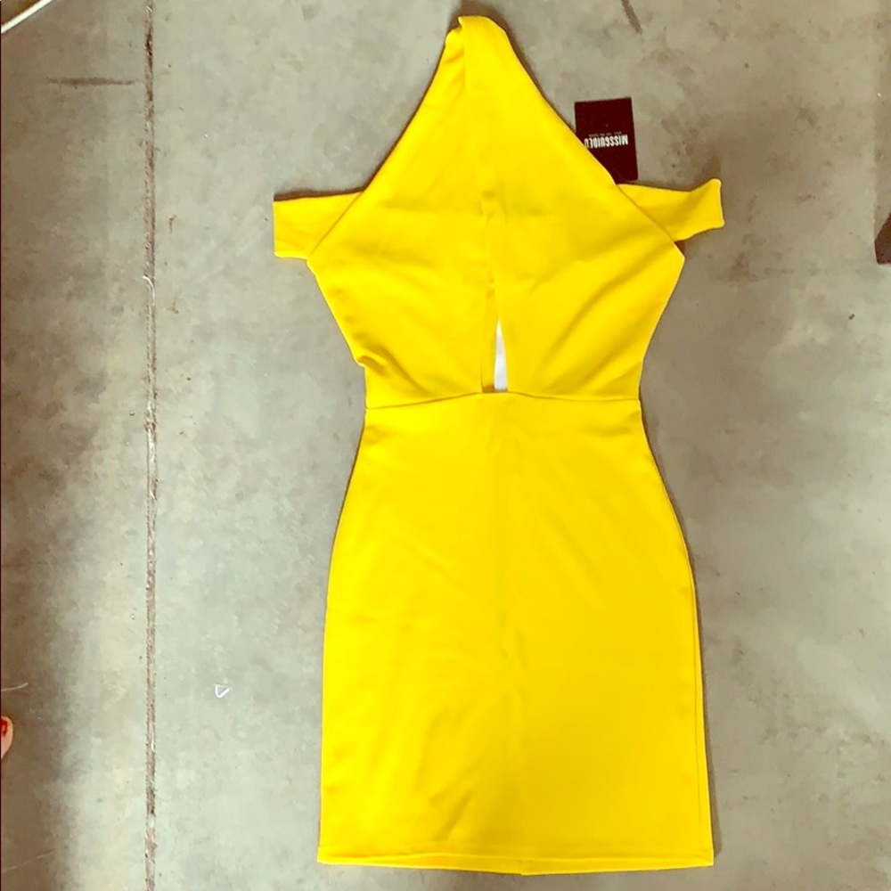 Yellow off the shoulder dress
